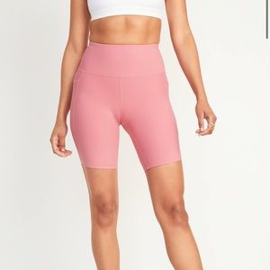 Old Navy High-Waisted PowerSoft Side-Pocket Biker Short 8-inch inseam Dried Rose